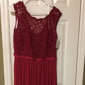 David's Bridal Apple Red Lace
